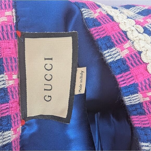 Gucci Pink and Blue Pleated Pencil Skirt - Picture 5 of 7